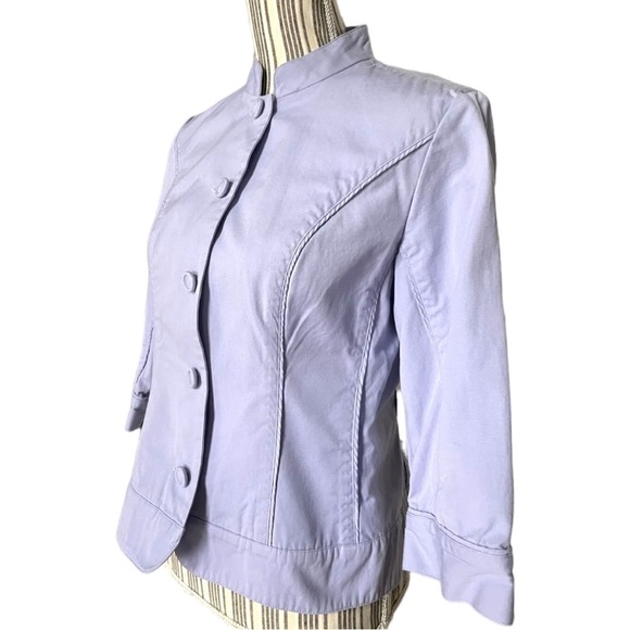 Coldwater Creek Button Down Lavender Jacket 100% Cotton Slip Pockets Size 14 - Picture 7 of 12